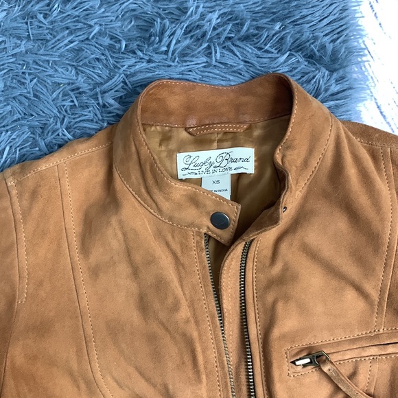 Soft Tan Leather Lucky Brand Jacket - Picture 4 of 7
